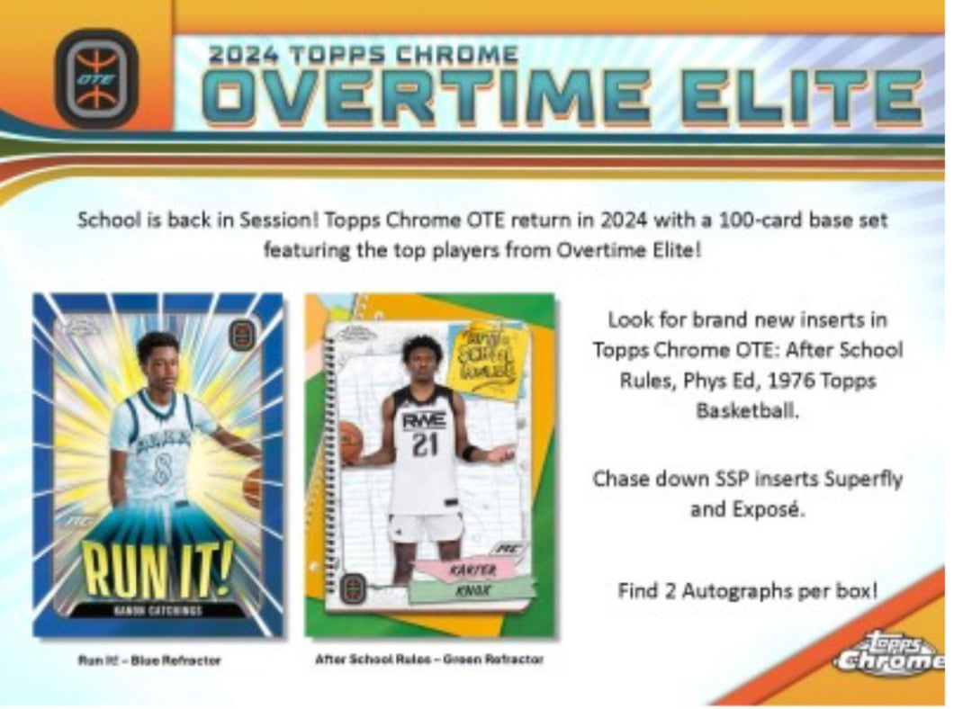 2023-2024 Topps OTE Chrome Basketball Hobby Box