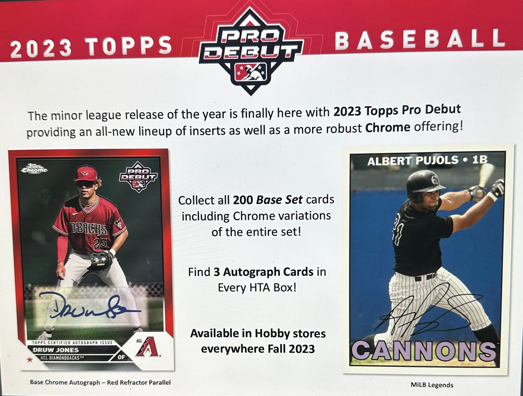 2023 Topps Pro Debut Baseball jumbo Box will ship 9/1/23