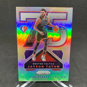 2021-22 Panini Prizm Basketball Jayson Tatum 75th ANNIVERSARY SILVER PRIZM SSP