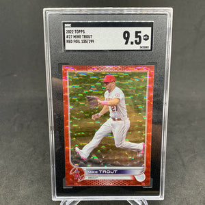 2022 Topps Mike Trout #27 Red Foil #135/199 SGC 9.5