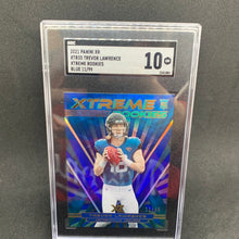 Load image into Gallery viewer, 2021 Panini XR XTR35 Trevor Lawrence Xtreme Rookies Blue 11/99 XTR35 SGC 10
