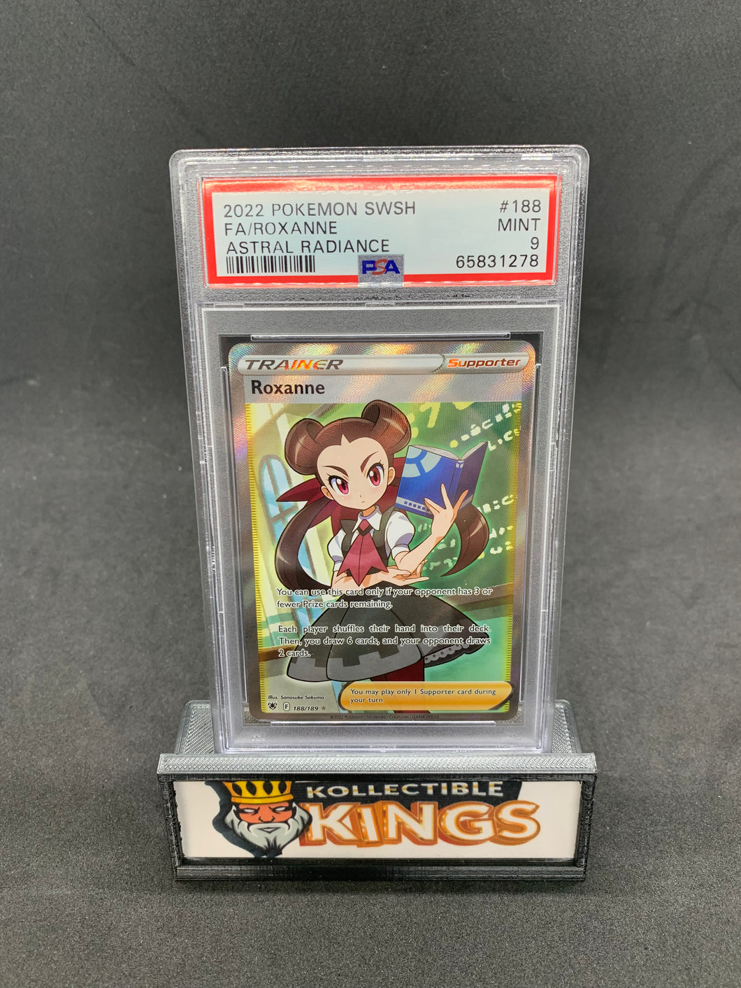 2022 Pokémon SWSH Full Art Roxanne Astral Radiance 188/189 PSA 9